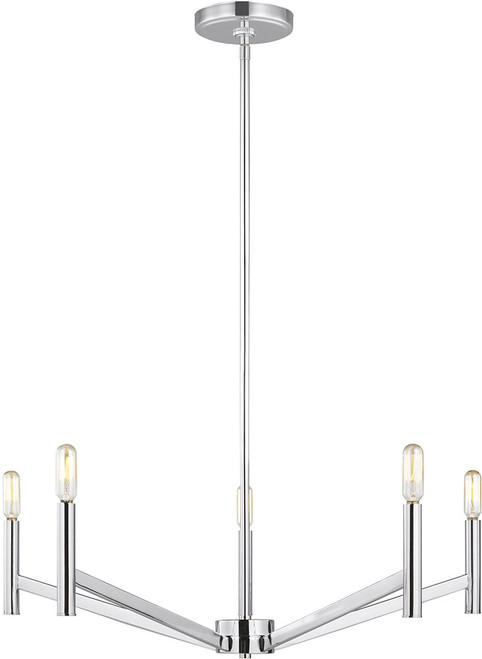 Visual Comfort Studio 3124305-05 Vector Modern Chrome Chandelier Light