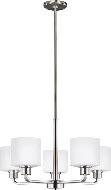 Generation Lighting 3128805EN3-962 Canfield Contemporary Brushed Nickel LED Chandelier Lamp