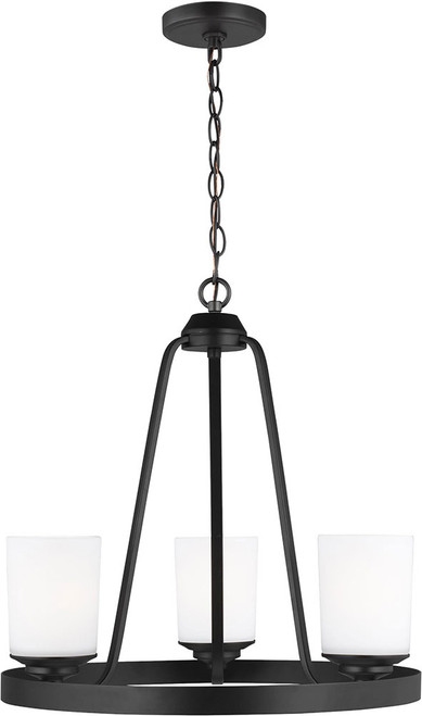 Generation Lighting 3130703EN3-112 Kemal Midnight Black LED Mini Ceiling Chandelier