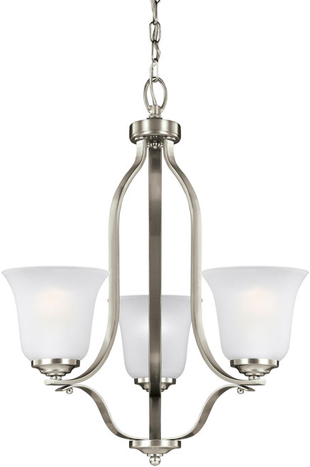 Generation Lighting 3139003EN3-962 Emmons Contemporary Brushed Nickel LED Mini Hanging Chandelier