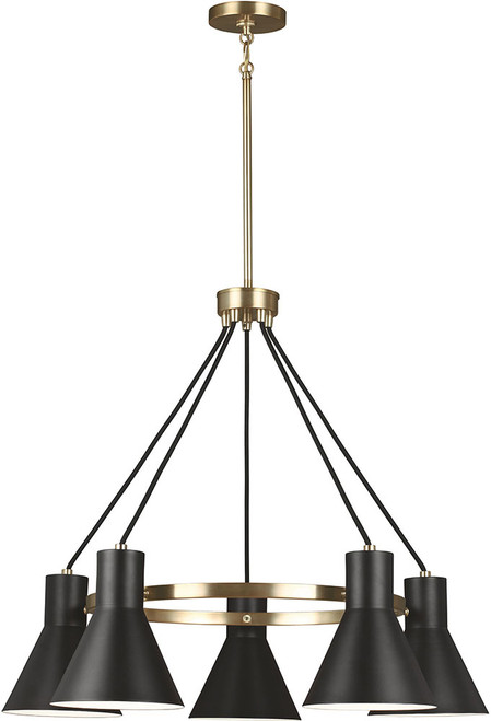 Generation Lighting 3141305EN3-848 Towner Modern Satin Brass LED Chandelier Lighting