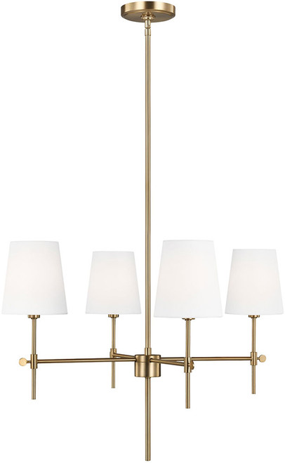 Visual Comfort Studio 3187204-848 Baker Modern Satin Brass 26" Chandelier Lighting