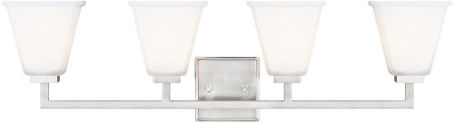 Generation Lighting 4413704-962 Ellis Harper Brushed Nickel 4-Light Bathroom Light Fixture
