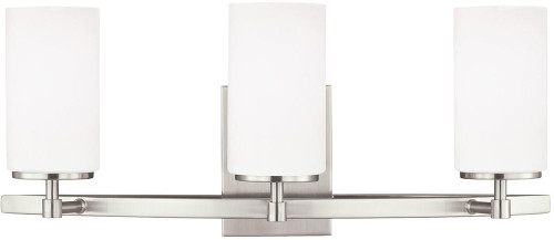 Generation Lighting 4424603EN3-962 Alturas Contemporary Brushed Nickel LED 3-Light Bathroom Vanity Light