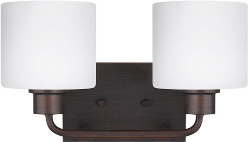 Generation Lighting 4428802EN3-710 Canfield Contemporary Burnt Sienna LED 2-Light Bathroom Vanity Light Fixture