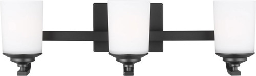 Generation Lighting 4430703-112 Kemal Midnight Black 3-Light Bathroom Sconce Lighting