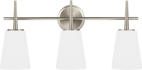 Generation Lighting 4440403-962 Driscoll Modern Brushed Nickel 3-Light Bath Lighting Fixture