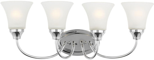 Generation Lighting 44808-05 Holman Chrome / Satin Etched 4-Light Bath Lighting Fixture