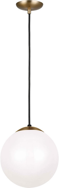 Visual Comfort Studio 6020EN3-848 Leo - Hanging Globe Contemporary Satin Brass LED 10" Mini Drop Lighting Fixture