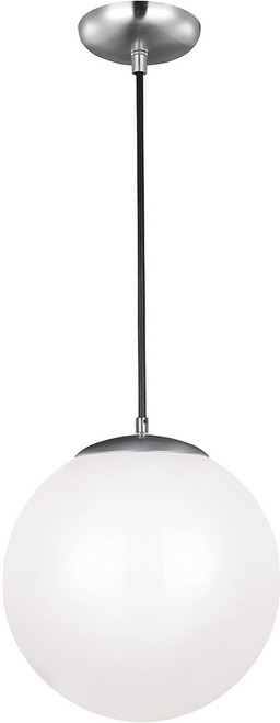 Visual Comfort Studio 602493S-04 Leo - Hanging Globe Modern Satin Aluminum LED 14" Pendant Lamp