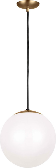 Visual Comfort Studio 6022EN3-848 Leo - Hanging Globe Modern Satin Brass LED 12" Lighting Pendant
