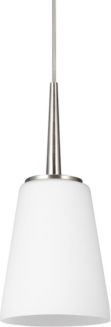 Generation Lighting 6140401EN3-962 Driscoll Modern Brushed Nickel LED Mini Pendant Lamp