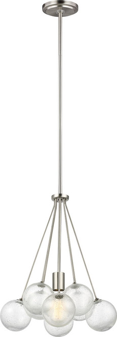 Visual Comfort Studio 6514301-962 Bronzeville Modern Brushed Nickel Mini Chandelier Lamp