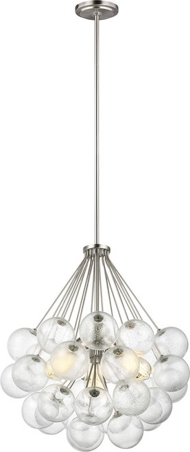 Visual Comfort Studio 6514303-962 Bronzeville Modern Brushed Nickel Mini Ceiling Chandelier