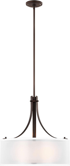 Generation Lighting 6537303EN3-710 Elmwood Park Bronze LED Drum Hanging Lamp