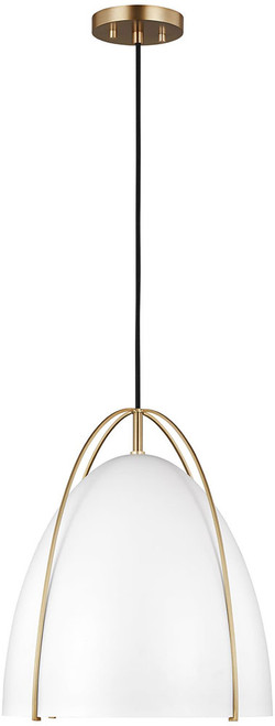 Visual Comfort Studio 6551801-848 Norman Contemporary Satin Brass Pendant Light Fixture