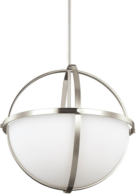 Generation Lighting 6624603EN3-962 Alturas Contemporary Brushed Nickel LED Ceiling Pendant Light