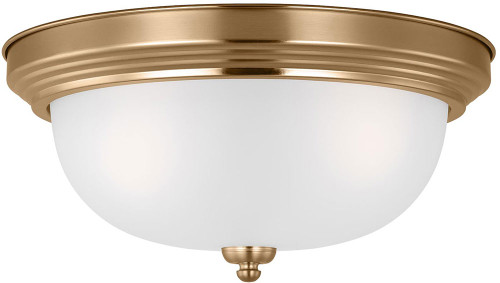 Generation Lighting Lighting 77065EN3-848 Geary Satin Brass LED 14.5" Flush Mount Light Fixture