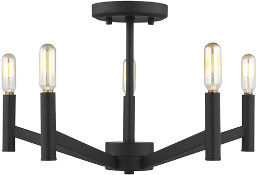 Visual Comfort Studio 7724305-112 Vector Modern Midnight Black and Satin Bronze Ceiling Light Fixture