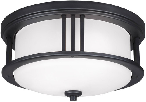 Generation Lighting 7847902EN3-12 Crowell Contemporary Black LED Exterior Ceiling Light