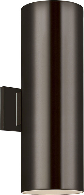 Visual Comfort Studio 8313902EN3-10 Outdoor Cylinders Modern Bronze LED Outdoor 18.25" Light Sconce