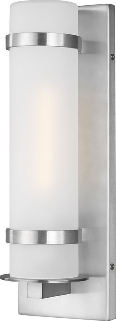 Generation Lighting 8518301-04 Alban Contemporary Satin Aluminum Outdoor Small Lighting Wall Sconce