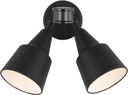 Generation Lighting 8560702PMEN3-12 Flood Light Black LED Exterior Wall Lighting Fixture Photo Cell and Motion Sensor