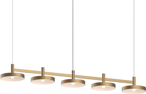 Sonneman 1785.14-PAN Systema Staccato Modern Brass LED Kitchen Island Light with Pan Shades
