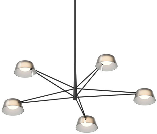 Sonneman 2035.25K Ray Modern Satin Black LED Chandelier Lamp