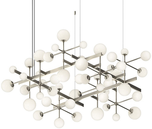 Sonneman 2065.13 Nebula Modern Satin Nickel LED 61" Drop Ceiling Light Fixture