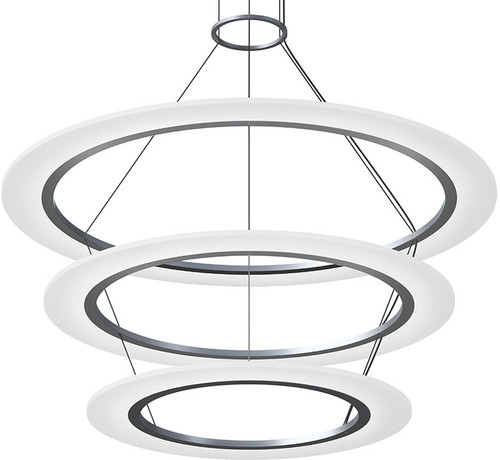 Sonneman 2076.16 Arctic Rings Contemporary Bright Satin Aluminum LED Large Pendant Lighting