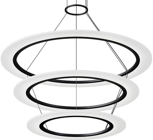 Sonneman 2076.25 Arctic Rings Contemporary Satin Black LED Large Pendant Lamp
