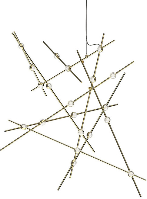 Sonneman 2152.38C Constellation Aquila Major Contemporary Satin Brass LED 3000K 37" Chandelier Light