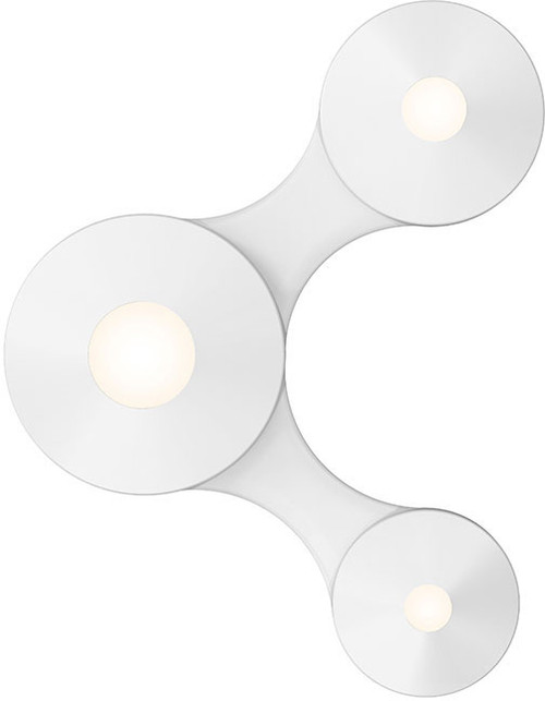 Sonneman 2191.03 Coral Surface Modern Satin White LED Ceiling Light Fixture