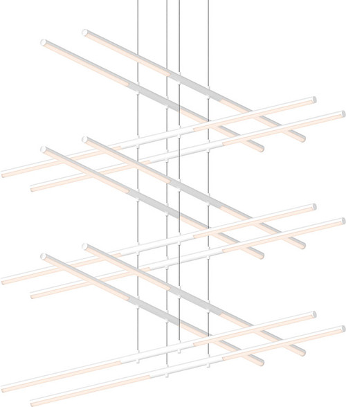 Sonneman 2806.03 Tik-Tak Contemporary Satin White LED Chandelier Light