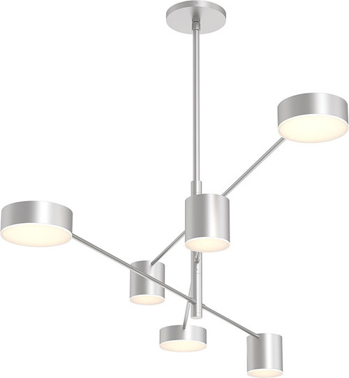 Sonneman 2883.16 Counterpoint Modern Bright Satin Aluminum LED Chandelier Light