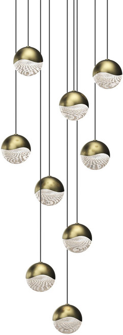 Sonneman 2916.14-MED Grapes Modern Brass LED Medium Multi Hanging Pendant Light