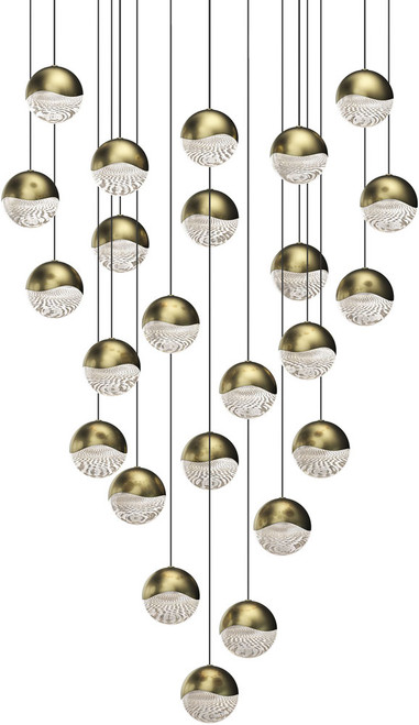 Sonneman 2918.14-LRG Grapes Modern Brass LED Large Multi Drop Ceiling Lighting