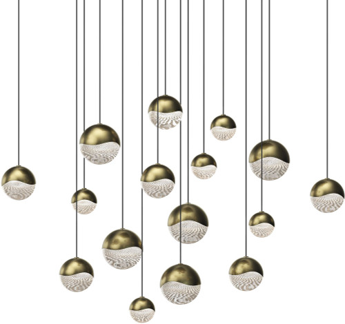 Sonneman 2923.14-AST Grapes Modern Brass LED Assorted Multi Hanging Lamp