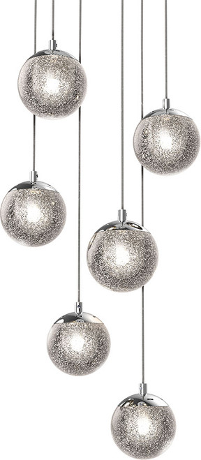 Sonneman 2963.01 Champagne Bubbles Modern Polished Chrome LED Multi Pendant Hanging Light