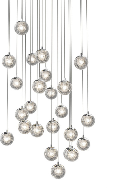 Sonneman 2966.01 Champagne Bubbles Contemporary Polished Chrome LED Multi Drop Ceiling Lighting