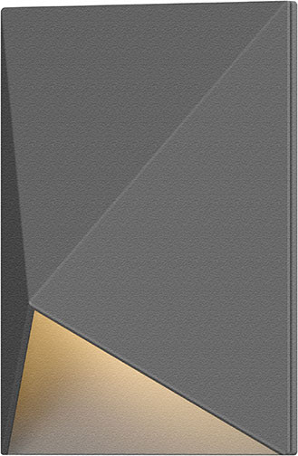 Sonneman 7320.74.WL Triform Compact Contemporary Textured Gray LED Outdoor Wall Light Sconce