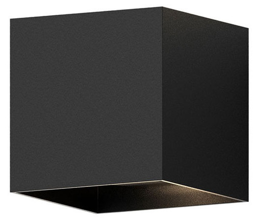 Sonneman 7522.97 Qube Modern Textured Black LED Large Sconce Lighting