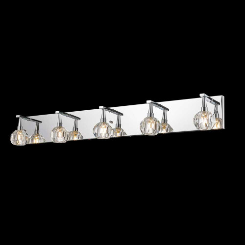 StarFire Crystal 1740WSCH Sole Chrome 5-Light Vanity Lighting Fixture