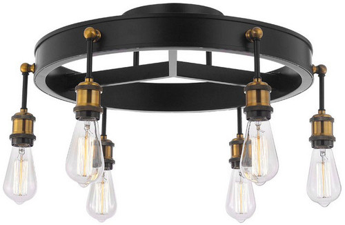 StarFire Crystal 2230BB Belvedere Antique Brass and Black Ceiling Lighting Fixture