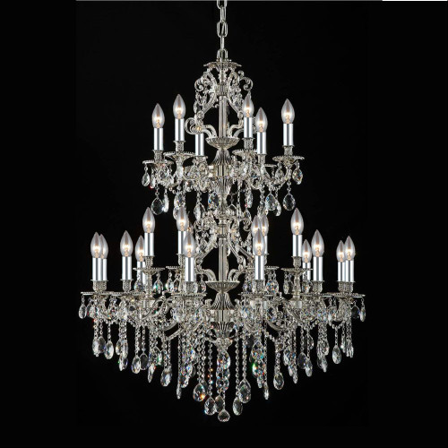 StarFire Crystal 5124AS Imperial Antique Silver Chandelier Light