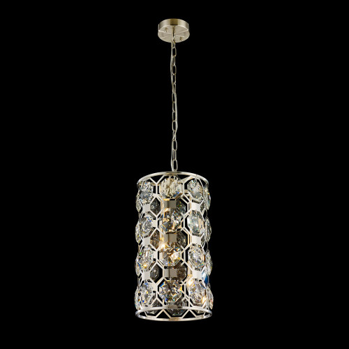 StarFire Crystal 6011SN Oslo Satin Nickel Mini Drum Pendant Lamp