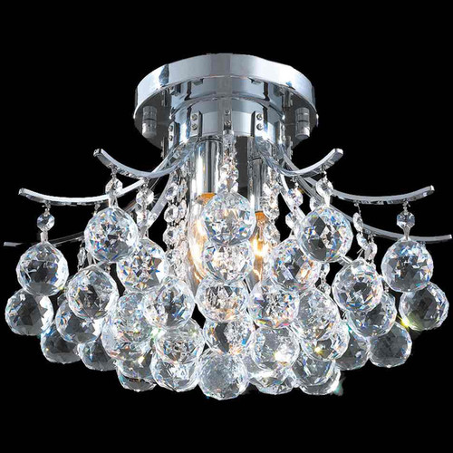 StarFire Crystal 7016CH Essentials Chrome 16" Flush Mount Lighting Fixture