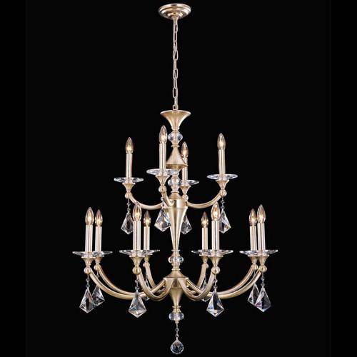 StarFire Crystal 6938SL Sovereign Antique Silver Leaf Chandelier Light