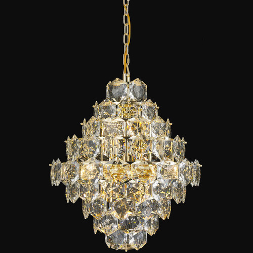 StarFire Crystal 7824GD Glacier Gold 24" Pendant Light Fixture